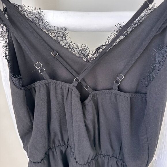 Francesca's Miami Black Lace Shorts Romper Sz XS - Picture 5 of 13